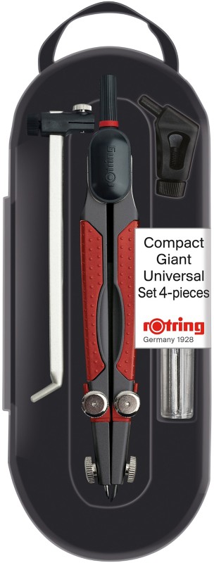 Rotring Universalzirkel-Set COMPACT Silber, Schwarz