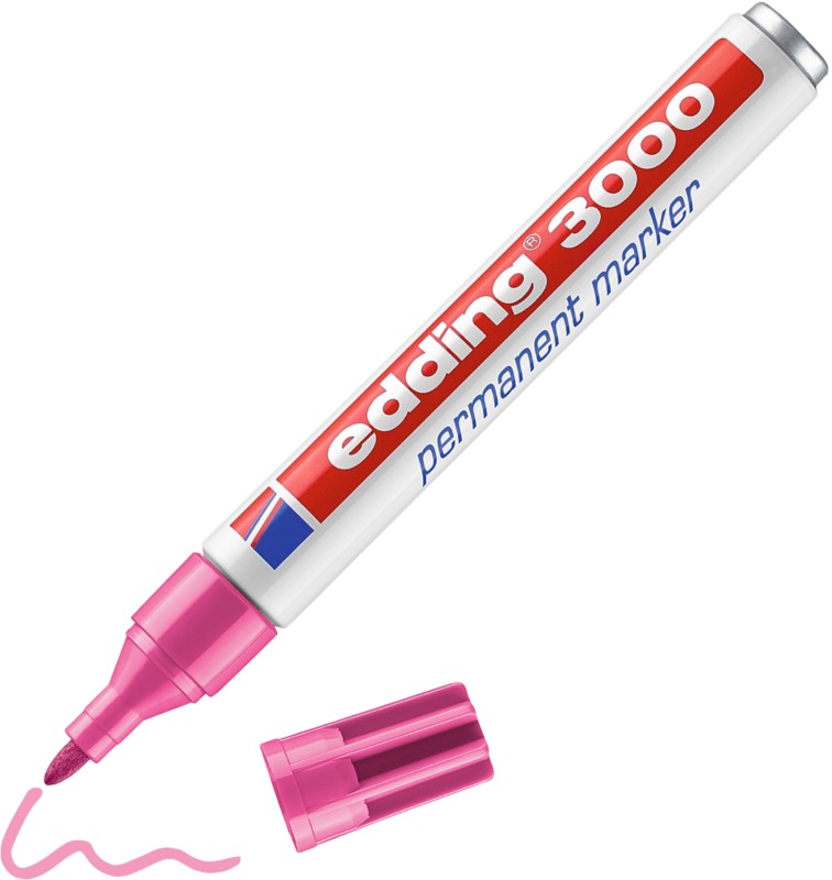 edding 3000 Permanentmarker Mittel Rundspitze 1,5 - 3 mm Pink Nachfüllbar Wasserbeständig