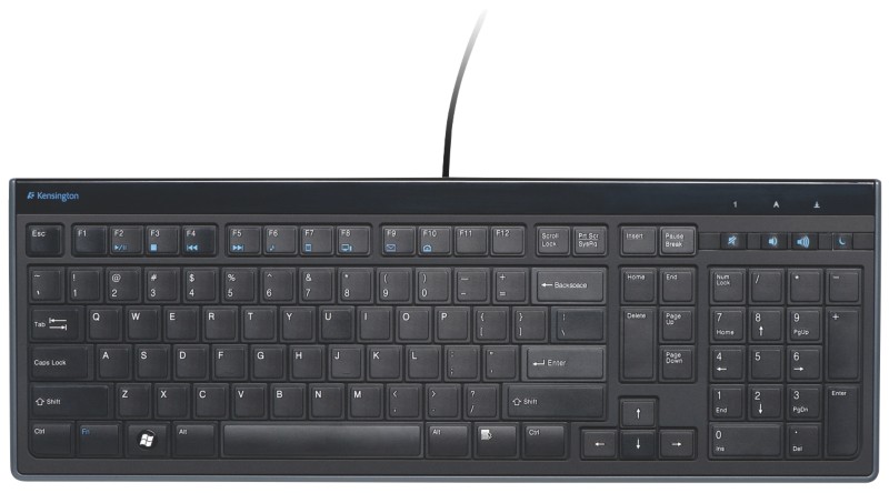 Kensington Advance Fit Kabelgebundene Flache Full-Size Tastatur K72357DE QWERTZ 2 m USB-A Kabel Schwarz