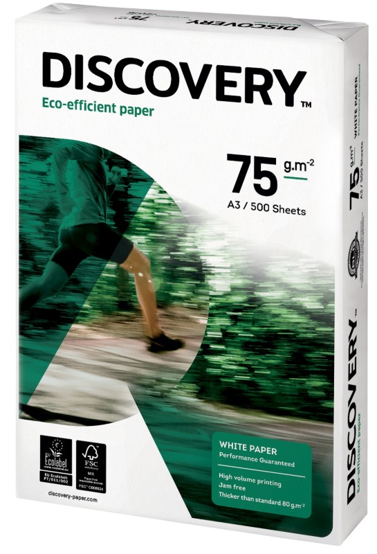 Discovery Eco-efficient DIN A3 Druckerpapier Weiß 75 g/m² Glatt 500 Blatt