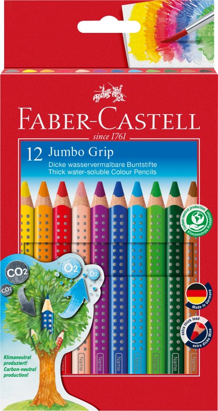 Thumbnail - Faber-Castell Jumbo Grip Buntstifte Farbig sortiert 12 Stück