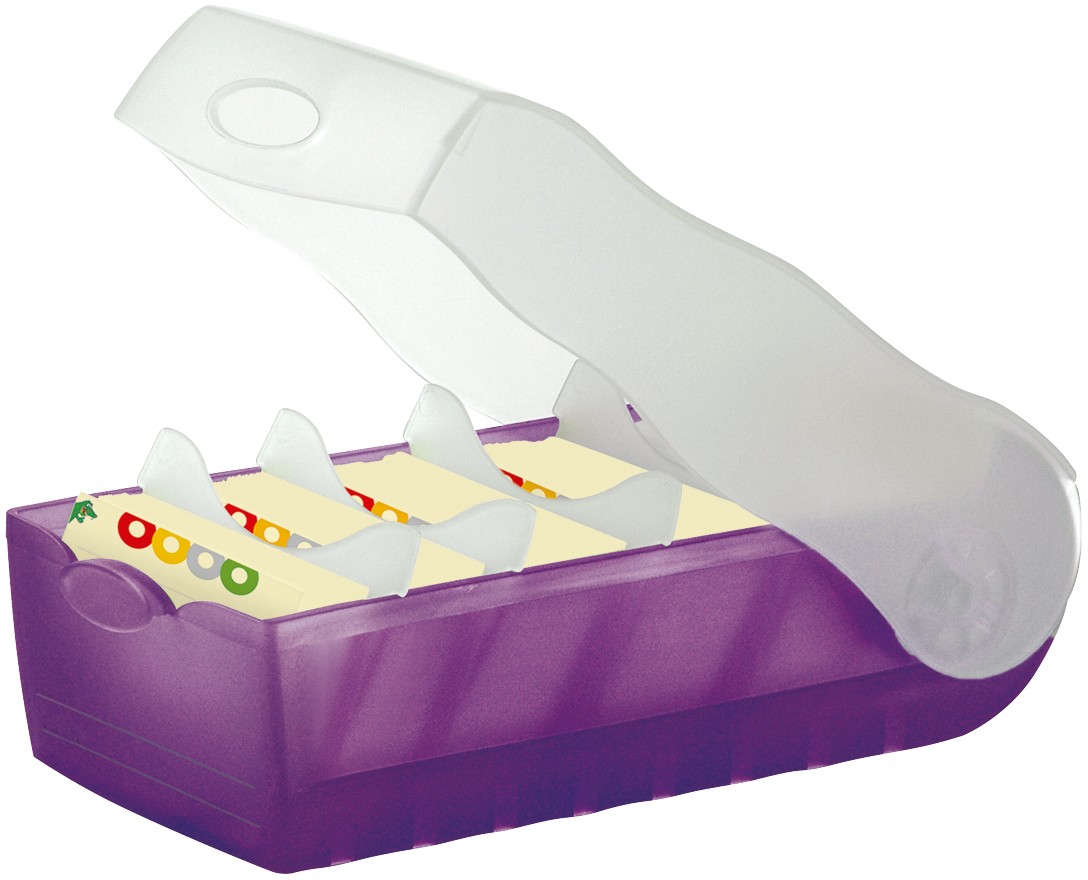 Han Karteibox Croco / 998-673, A8 quer, transluzent lila