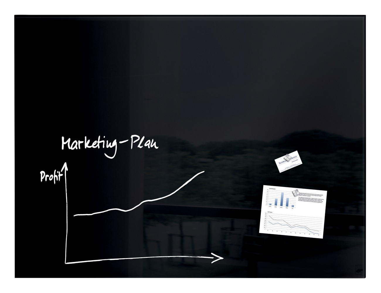 Thumbnail - SIGEL Glas-Whiteboard Artverum, Ecken gefasert/poliert, magnetisch, inkl. 3 x Neodym-Magnete, B 1000 x T 15 x H 650 mm, ...