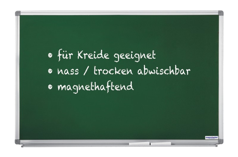 Thumbnail - magnetoplan Kreidetafel Stahl Silber, grün 150 x 120 cm
