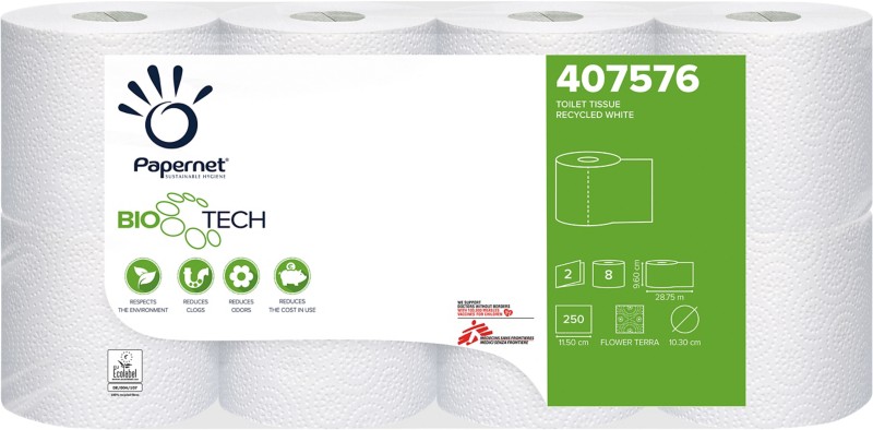 Papernet Superior Recycelt 100% Toilettenpapier 2-lagig 407576 64 Rollen à 250 Blatt