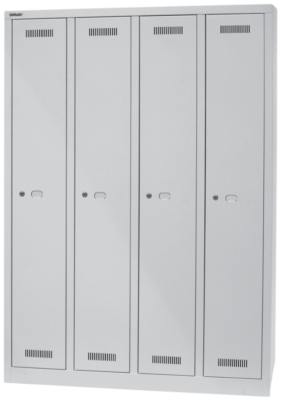 Bisley MonoBloc Silber Garderobenschrank 1 Tür 4 abteile Schlüssel 1.183 x 500 x 1.700 mm Hellgrau