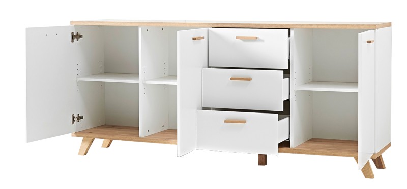 GERMANIA Kommode Oslo Sanremo-Eiche-Nb., Weiß 1.920 x 400 x 850 mm