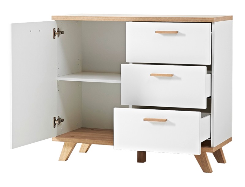 GERMANIA Kommode Oslo Sanremo-Eiche-Nb., Weiß 960 x 400 x 870 mm