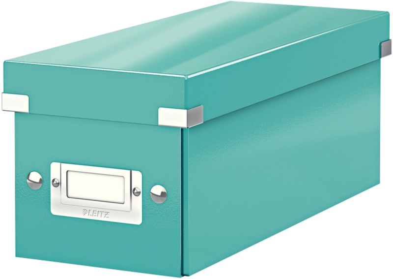 Leitz Click & Store WOW CD Storage Box Laminated Cardboard Ice Blue 143 x 352 x 136 mm
