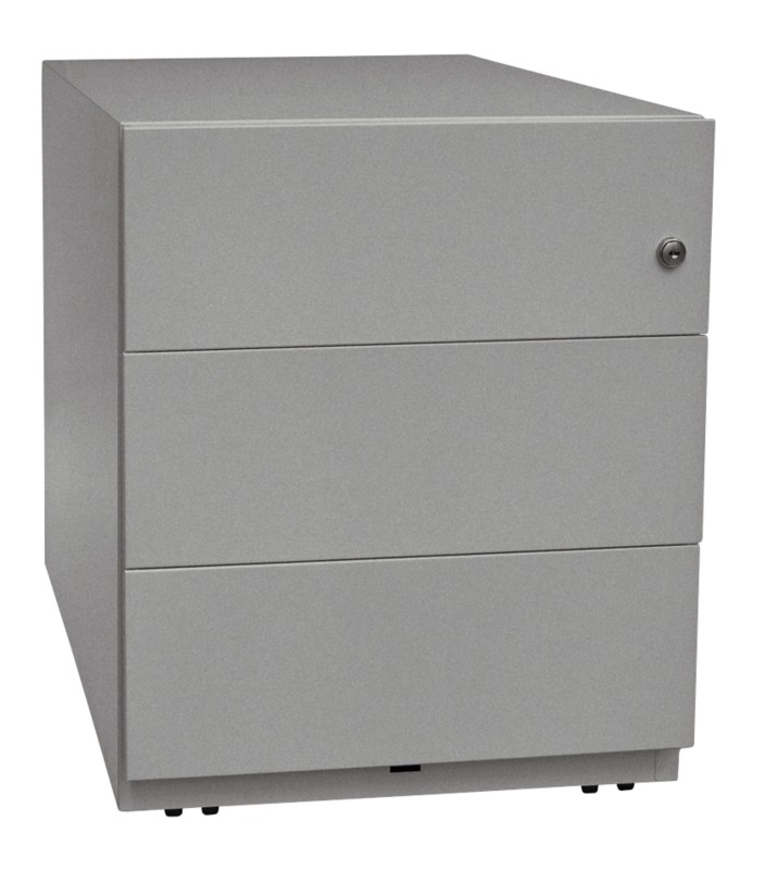 Thumbnail - Bisley Rollcontainer Note 3 Schubladen Silber 420 x 565 x 495 mm