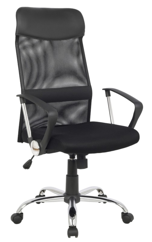 Realspace Mosil Bürostuhl Wippmechanik Netzstoff Feste Armlehne Höhenverstellbarer Sitz Schwarz 110 kg