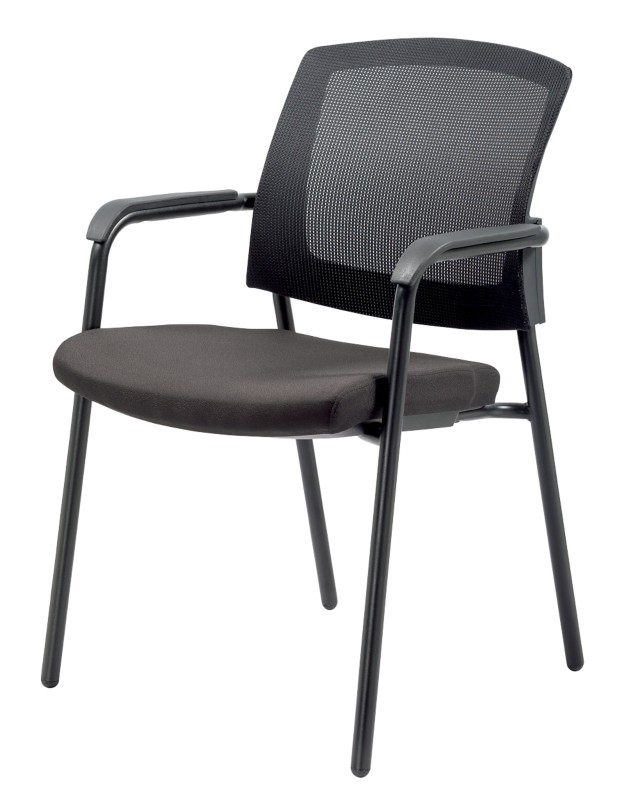 Realspace Sutton Stapelstuhl Netzstoff Stoff Feste Armlehne Nein Schwarz 110 kg 580 x 450 x 850 mm