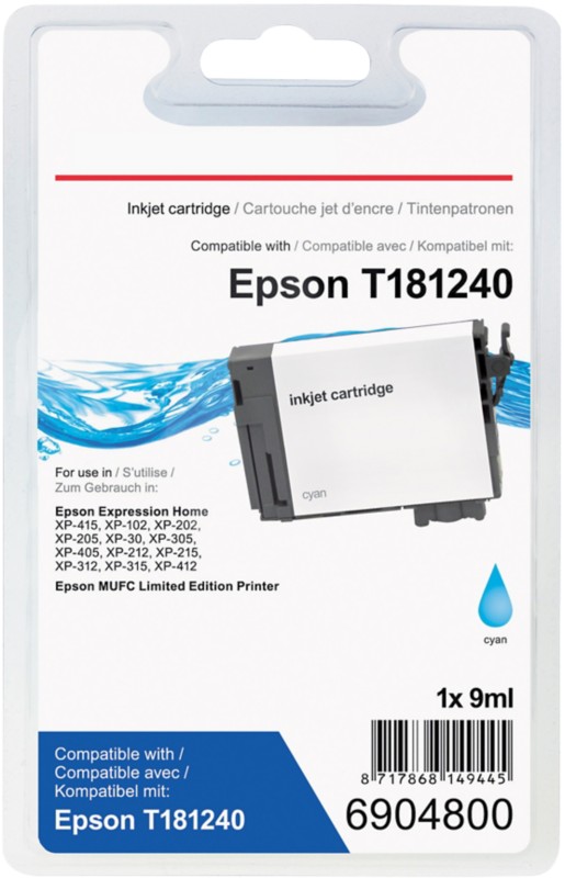 Viking 18XL Kompatibel Epson Tintenpatrone C13T18124012 Cyan