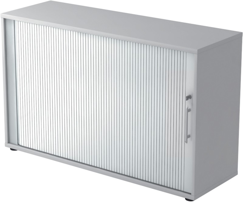 Hammerbacher Rollladenschrank Lichtgrau, Silber 1.200 x 400 x 748 mm