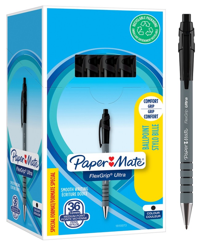 Papermate FlexGrip Ultra Kugelschreiber Schwarz Mittel 1 mm 36 Stück