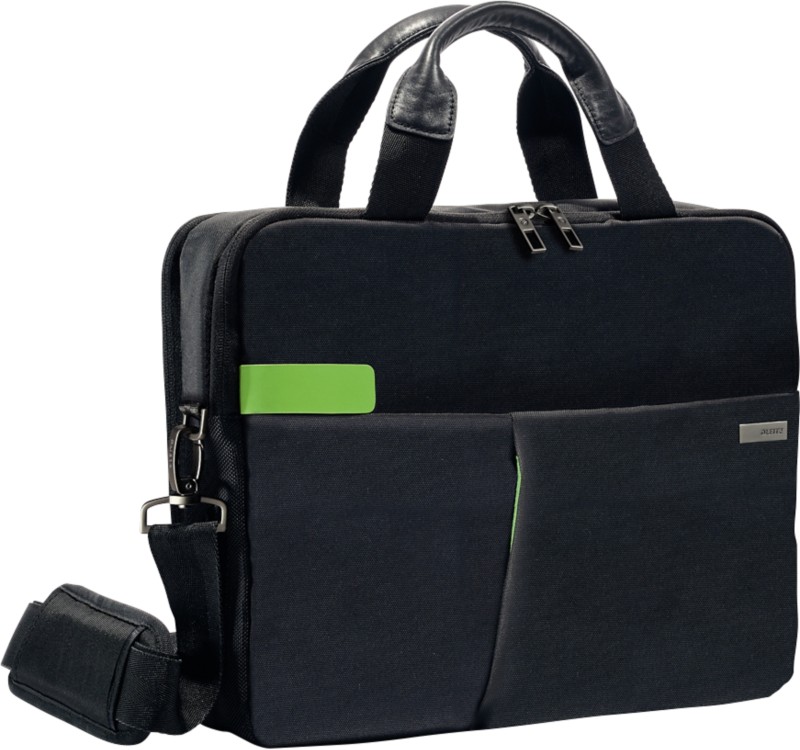 Leitz Laptoptasche Smart Traveller 13 " Polyester, Metall, Echtleder Schwarz 37 x 7,5 x 27 cm