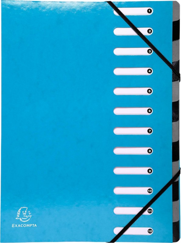 Thumbnail - Exacompta Fächermappe 53927E DIN A4 Pressspankarton Gummiband 24,5 (B) x 32 (H) cm Türkis