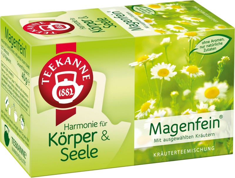 TEEKANNE Harmonie für Körper & Seele "Magenfein" Koffeinfrei Tee Kräutertee 20 Stück à 2 g