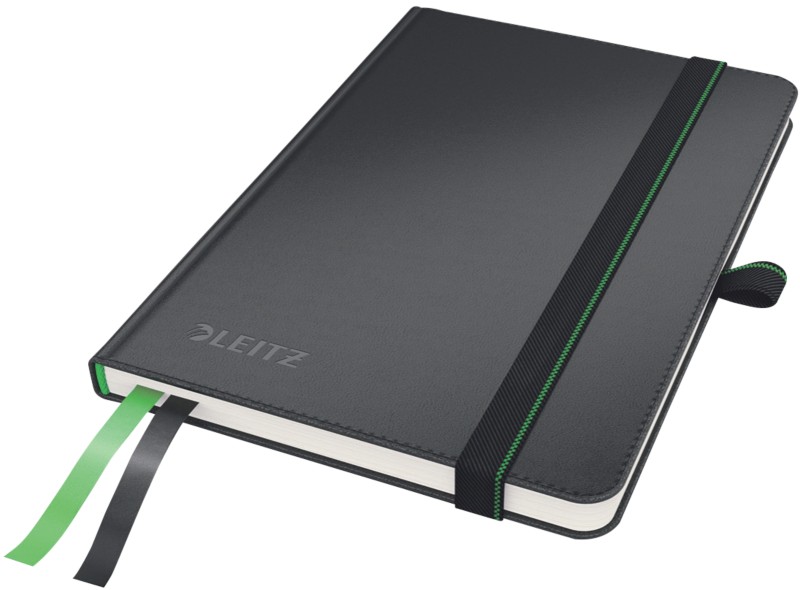 Leitz Notizbuch Complete Schwarz Kariert DIN A6 80 Blatt