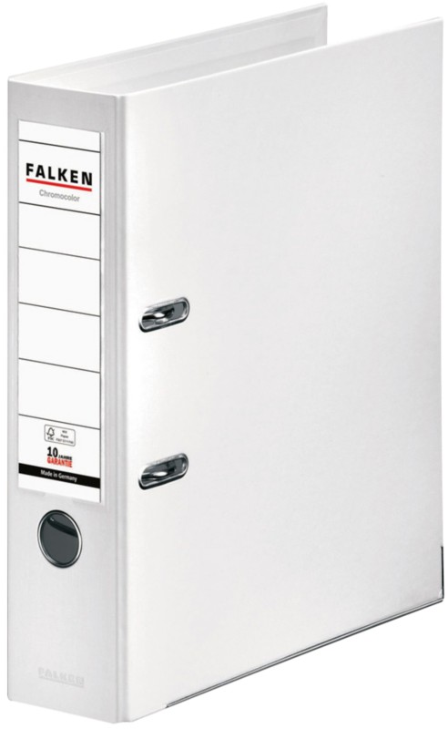 Thumbnail - Falken Chromocolor Ordner DIN A4 80 mm Weiß 2 Ringe 11285525 PP (Polypropylen)