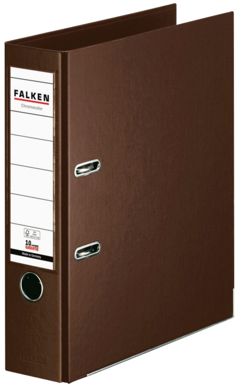 Falken Chromocolor Ordner DIN A4 80 mm Braun 2 Ringe S80 Pappkarton, PP (Polypropylen)