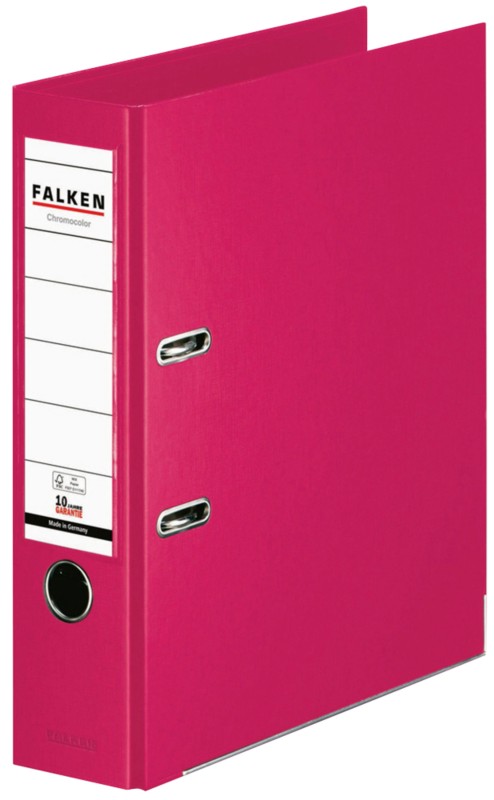 Falken Chromocolor Breit Ordner DIN A4 80 mm Rosa 2 Ringe S80 Pappkarton, PP (Polypropylen)