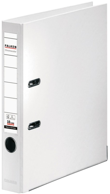 Falken Chromocolor Ordner DIN A4 50 mm Weiß 2 Ringe 11285996 PP (Polypropylen)