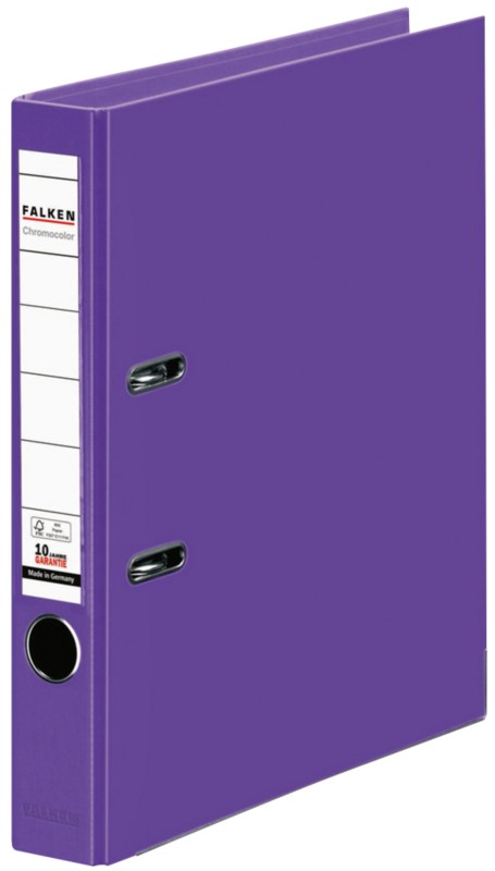 Falken Chromocolor Schmal Ordner DIN A4 50 mm Violett 2 Ringe Pappkarton, PP (Polypropylen)