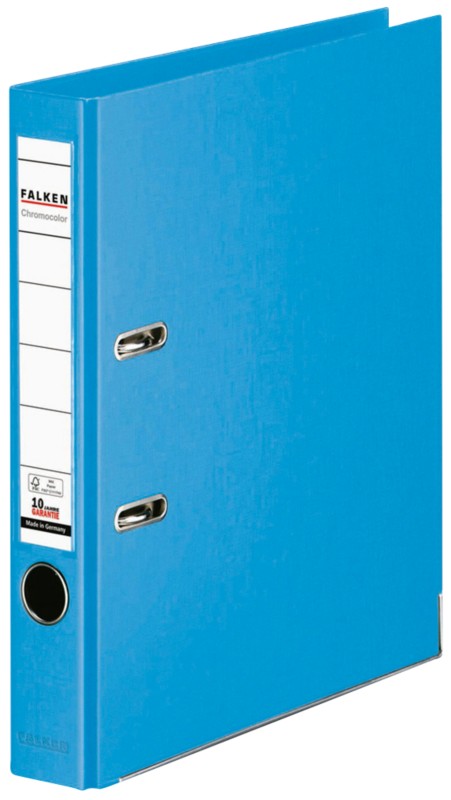 Falken Chromocolor Ordner DIN A4 50 mm Hellblau 2 Ringe S50 Pappkarton, PP (Polypropylen)