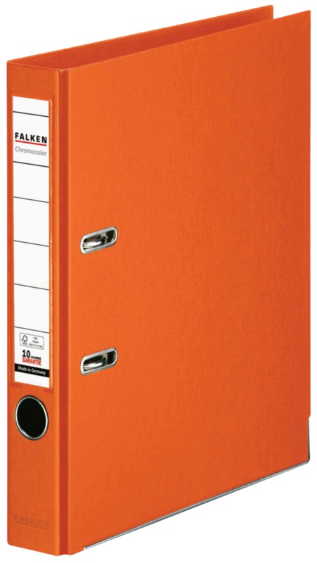 Falken Chromocolor Ordner DIN A4 50 mm Orange 2 Ringe Pappkarton, PP (Polypropylen)