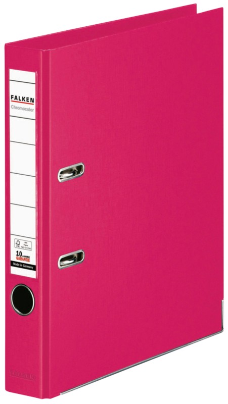 Falken Chromocolor Schmal Ordner DIN A4 50 mm Rosa 2 Ringe Pappkarton, PP (Polypropylen)