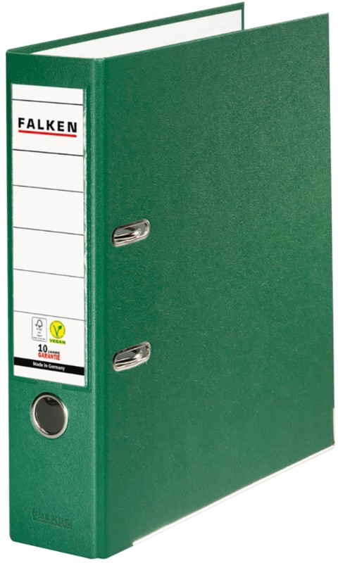 Thumbnail - Falken PP-Color Ordner DIN A4 80 mm Grün 2 Ringe Pappkarton, PP (Polypropylen)