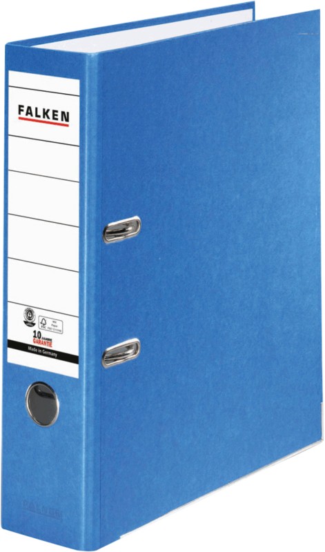 Thumbnail - Falken Ordner DIN A4 80 mm Blau 2 Ringe 11285673 Pappkarton, PP (Polypropylen) Recycled