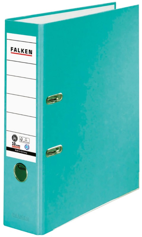 Falken Recycolor Ordner Breit DIN A4 80 mm Türkis 2 Ringe 11285236 Kunststoff