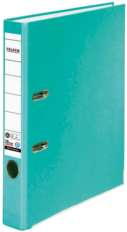 Falken Recycolor Ordner DIN A4 50 mm Türkis 2 Ringe 11286366 Pappkarton, PP (Polypropylen) Recycled