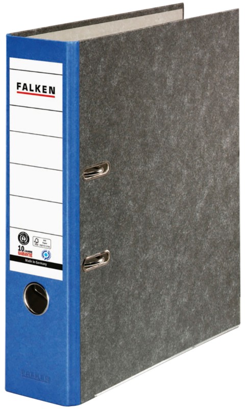 Falken Ordner DIN A4 80 mm Blau 2 Ringe 80024607 Pappkarton Wolkenmarmor