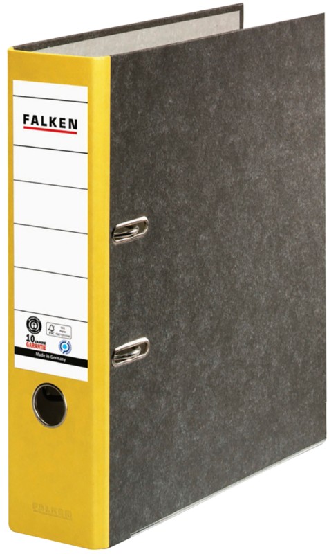 Falken Ordner DIN A4 80 mm Gelb 2 Ringe 80024813 Pappkarton Wolkenmarmor