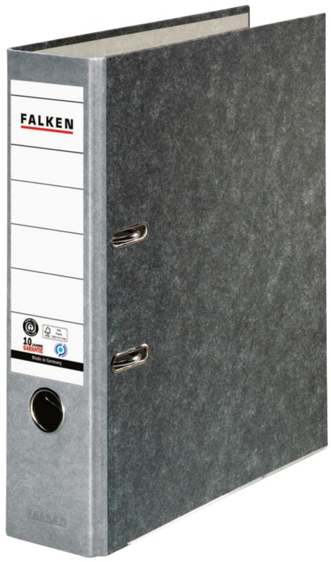 Falken Ordner DIN A4 80 mm Grau 2 Ringe 10311975 Pappkarton Wolkenmarmor