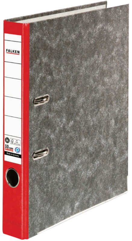 Falken Schmal Ordner DIN A4 50 mm Rot 2 Ringe S50 Pappkarton Wolkenmarmor