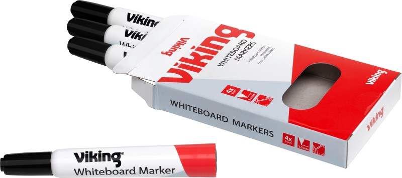 Viking WBM2.5 Whiteboard-Marker Schwarz Mittel Rundspitze 1 - 2,5 mm