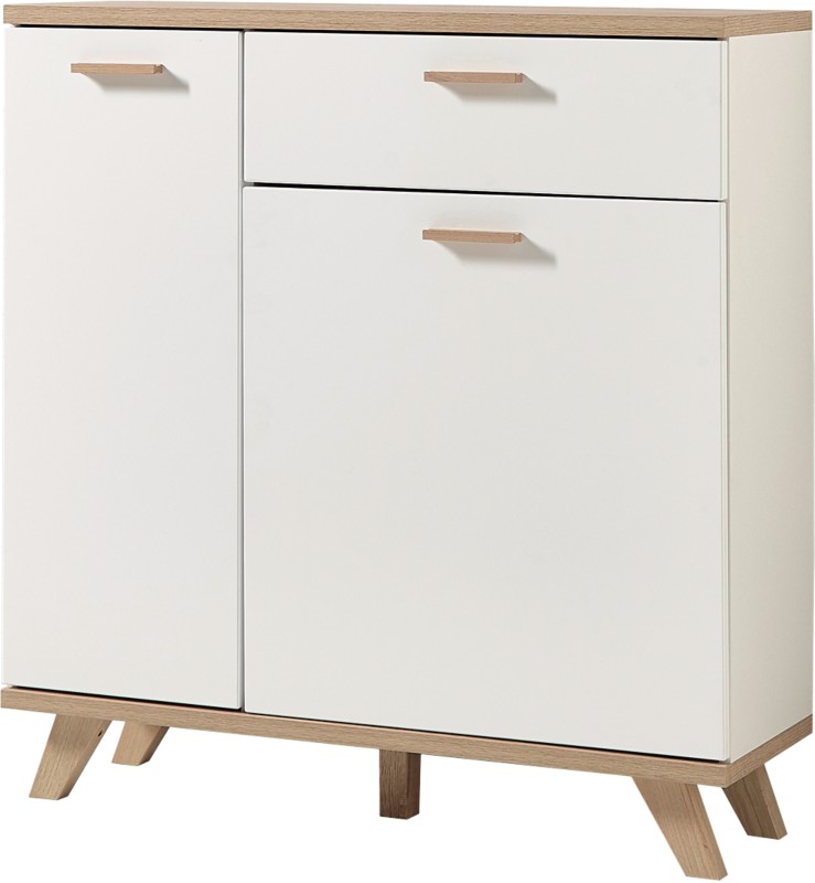 mobistoxx Meuble à chaussures COSMOS 2 portes et 1 tiroir blanc/sanremo