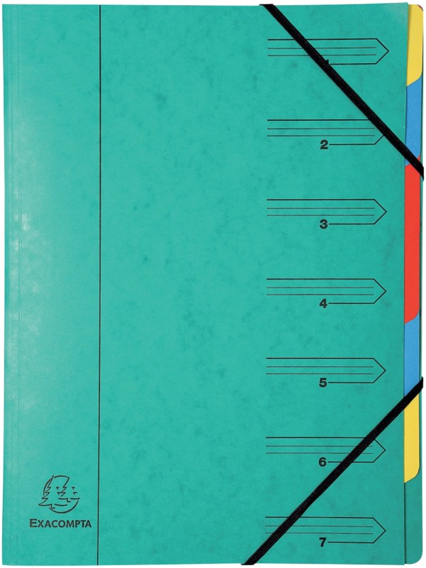 Exacompta Fächermappe 54073E DIN A4 Grün Manilakarton 24 x 32 cm