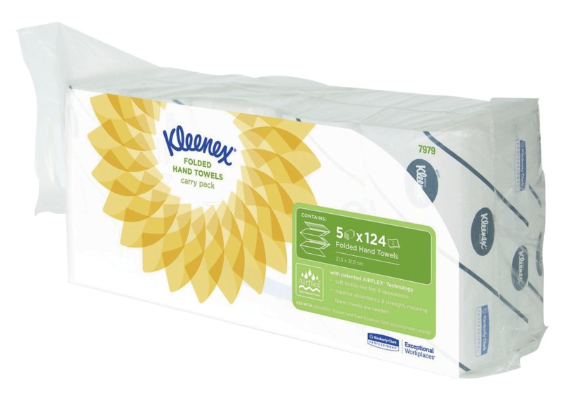 Kleenex Ultra Falthandtücher V-falz Weiß 2-lagig K7979 5 Stück à 124 Blatt