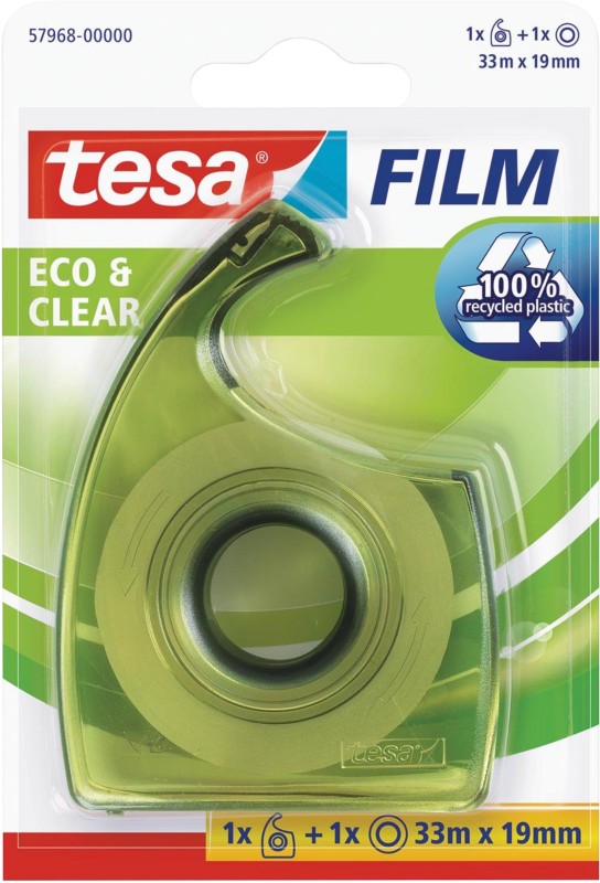 TESA Klebebandabroller Eco and Clear Transparent 19 mm (B) x 33 m (L) PP (Polypropylen), PS (Polystyrol) 57968-00000-01