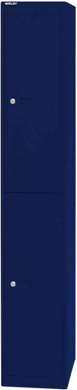Thumbnail - Bisley Metall Schließfach 2 Türen 1 abteile Schlüssel 305 x 457 x 1.802 mm Oxfordblau