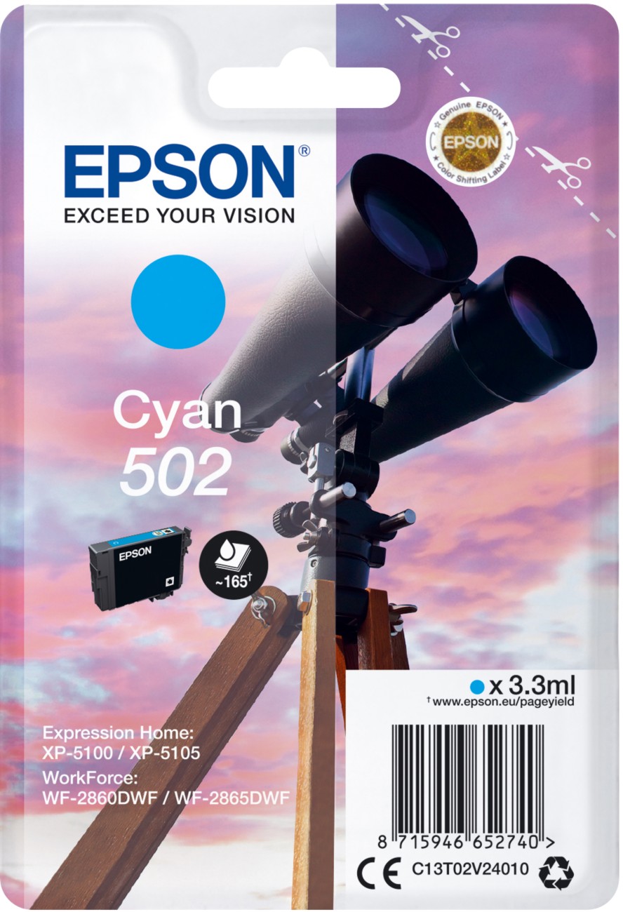 Original Epson 502 Cyan Ink Cartridge (C13T02V24010) - Image 15