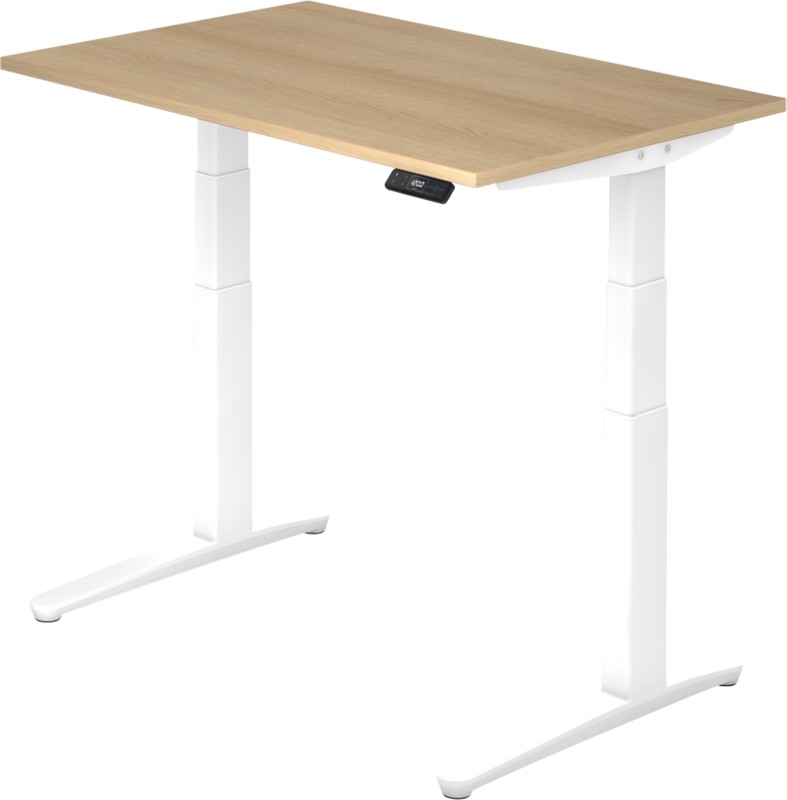 Hammerbacher Sitz-Stehschreibtisch XBHM Eiche 1.200 x 800 x 720 x 65 - 130 mm