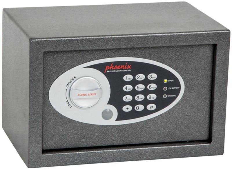 Phoenix Vela Home and Office Security Safe with Electronic Lock Size 1, Grey