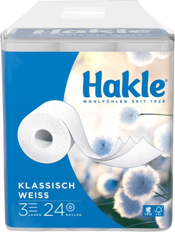 Hakle Classic Toilettenpapier 3-lagig 10117 24 Rollen à 150 Blatt