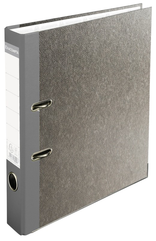 Exacompta Schmal Ordner DIN A4 50 mm Grau 2 Ringe 53509E Pappkarton Wolkenmarmor Hochformat